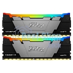 Оперативная память Kingston Fury Renegade, DDR4, 16Gb (2x8Gb), 3200MHz, CL16, DIMM, с радиаторами, RGB, черный
