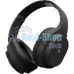 Беспроводные/проводные наушники Digma BT-18 черный, накладные, Bluetooth + проводной, складная конструкция, до 10 ч
