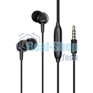Проводные наушники Havit Wired earphone черный, вкладыши, Jack 3.5 мм, встроенный микрофон