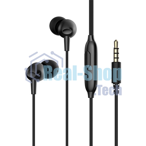 Проводные наушники Havit Wired earphone черный, вкладыши, Jack 3.5 мм, встроенный микрофон