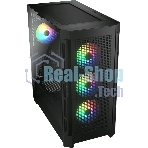 Компьютерный корпус Cougar Airface Pro RGb Black 4x120MM ARGb FAN, ARGb FAN HUB, БЕЗ БП, черный, E-ATX