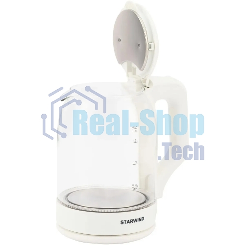 Чайник электрический StarWind SKG1056 1.8 л, 2000 Вт, белый/прозрачный