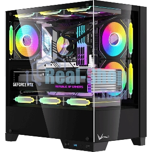 Компьютерный корпус AeroCool/Formula Crystal Z1M Plus FR черный без БП mATX 5x120мм 2xUSB 3.0 1xUSB3.1 audio bott PSU