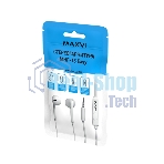 Проводные наушники Maxvi MHF-15 Easy белый, вкладыши, проводной (jack 3.5 мм), встроенный микрофон
