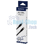 Кабель Maxvi MC-A20 black Type-C - Type-C, 2A ток макс. нагрузки 2А, макс. напряжение 5V, длина кабеля 1м, материал PVC, черный