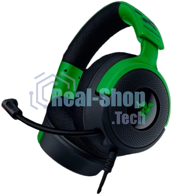 Гарнитура Razer Kraken V4 X зеленый/чёрный, проводная, подсветка