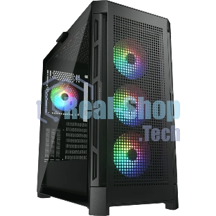 Компьютерный корпус Cougar Airface Pro RGb Black 4x120MM ARGb FAN, ARGb FAN HUB, БЕЗ БП, черный, E-ATX