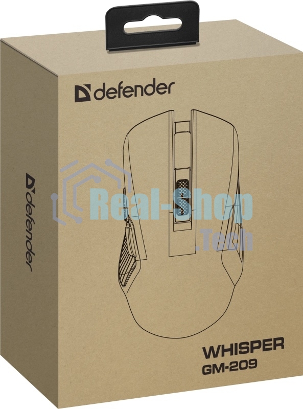 Мышь беспроводная/проводная Defender Whisper GM-209 черный, 7200 dpi, радиоканал, Bluetooth, USB, кнопки - 8