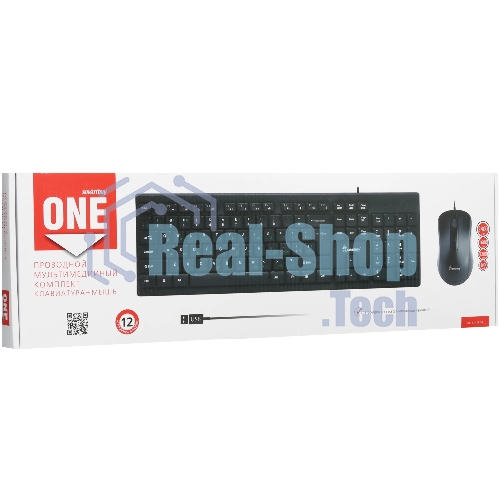 Комплект клавиатура+мышь Smartbuy ONE SBC-114282-K проводной, USB, 2400 DPI, чёрный