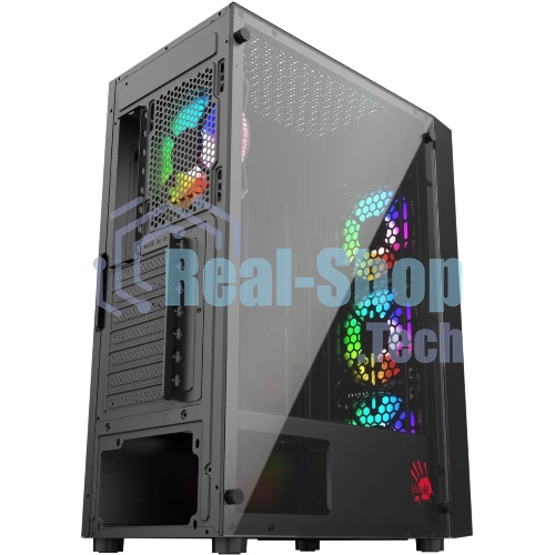 Компьютерный корпус Bloody BD-CC106F черный без БП ATX 4x120мм 1xUSB 2.0 1xUSB 3.0 audio bott PSU