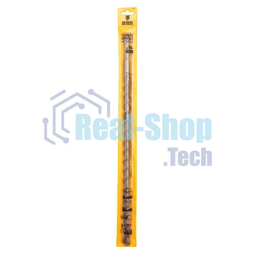 Бур по бетону Denzel двойная спираль, Cobalt W-tip, 16x460 мм, SDS PLUS