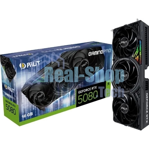 Видеокарта Palit PA-RTX 5080 GAMINGPRO 16Gb GDDR7 256bit 3xDP HDMI 3FAN RTL