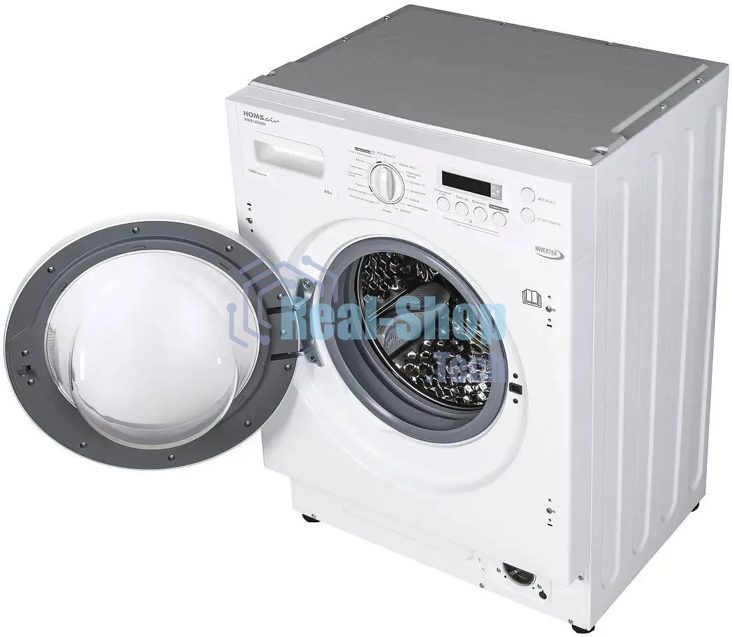 Стиральная машина встраиваемая HOMSair WMB1486WH белый, загрузка фронтальная 8 кг, 1400 об/мин, класс A