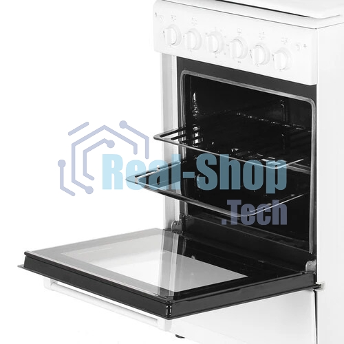 Плита газовая Cezaris ПГ 2150-10 белый, конфорок 4 шт, духовка 43 л, 51 см x 85 см x 55 см