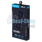Внешний аккумулятор Maxvi PB10-11 10000 мАч черный 3A, встроенные кабели USB A/Type-C/Lightning