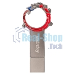 Флешка USB SmartBuy Metal Snake Dual (SB32GB3MSN), 32Gb, USB 3.0/3.1, R/W 75/30, серебристый/красный