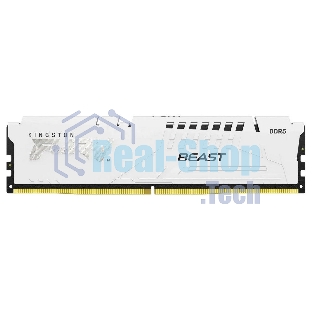 Оперативная память Kingston Fury Beast, DDR5, 16Gb (1x16Gb), 6000MHz, CL36, DIMM, с радиатором, белый