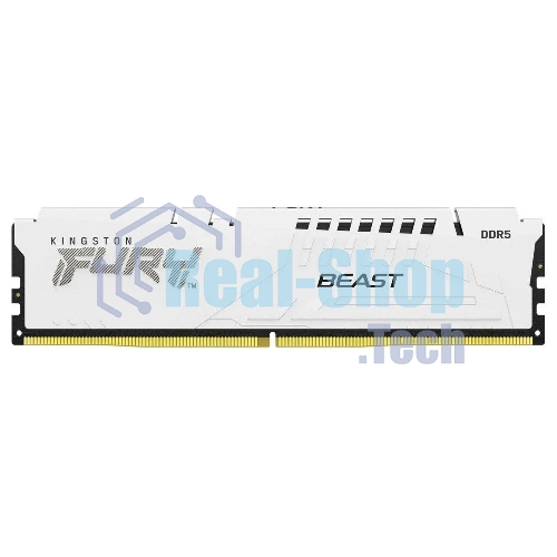 Оперативная память Kingston Fury Beast, DDR5, 16Gb (1x16Gb), 6000MHz, CL36, DIMM, с радиатором, белый
