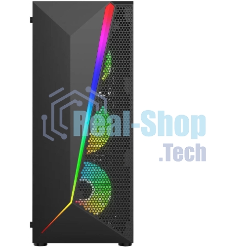 Компьютерный корпус Bloody BD-CC106F черный без БП ATX 4x120мм 1xUSB 2.0 1xUSB 3.0 audio bott PSU
