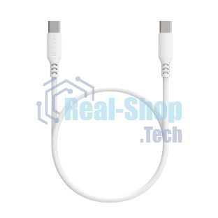 Кабель Maxvi MC-A20 white Type-C - Type-C, 2A ток макс. нагрузки 2А, макс. напряжение 5V, длина кабеля 1м, материал PVC, белый