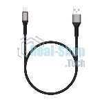 Дата-кабель Maxvi MC-21L USB-Lightning 2.4А, 1м, black-grey