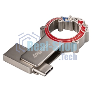 Флешка USB SmartBuy Metal Snake Dual (SB32GB3MSN), 32Gb, USB 3.0/3.1, R/W 75/30, серебристый/красный