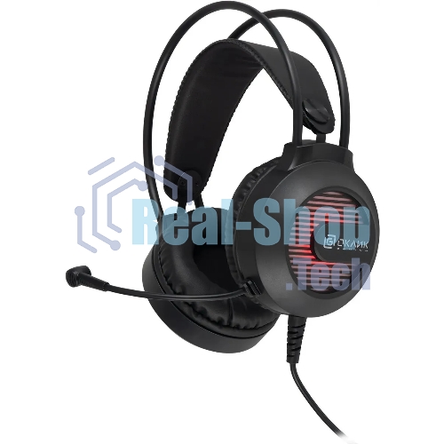 Гарнитура Oklick HS-L300G чёрный, проводная, 3.5 мм, подсветка