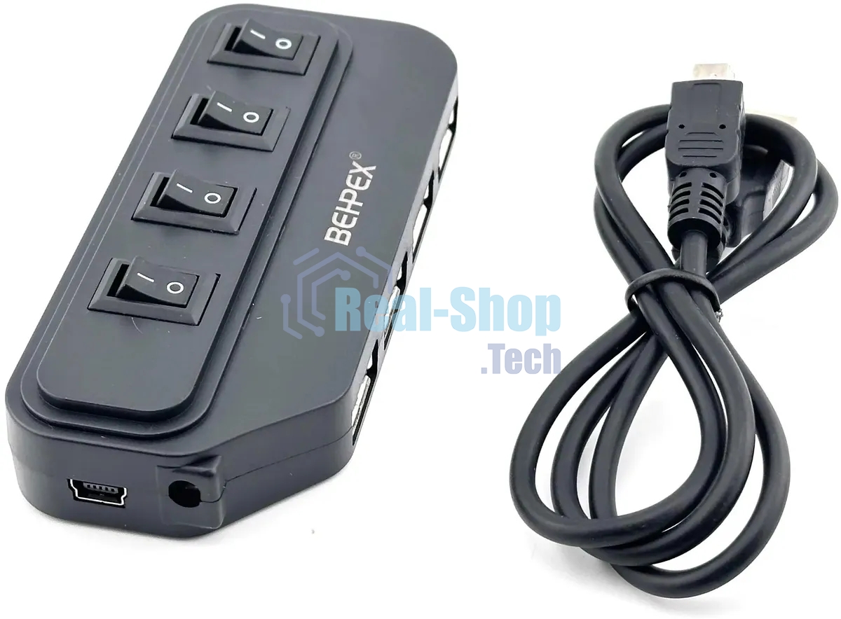 USB-концентратор Behpex BPH-1907, USB 2.0, USB 4 порта, USB