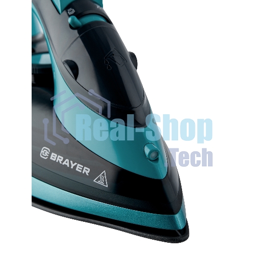 Утюг BRAYER BR4019 голубой/черный, 2400 Вт, 25 г/мин, 140 г/мин, 320 мл