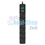 Сетевой фильтр SVEN SF-06E-16 3,0 м (6 розеток с защитными шторками,16А) черный, цветная коробка
