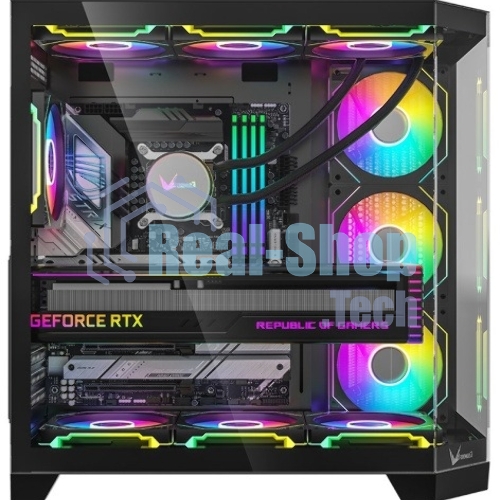 Компьютерный корпус Formula V Line Crystal Z6 Black, ATX, Left & Front & Bevel side Tempered Glass, TYPE-C*1, USB3.0*2