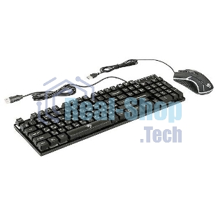Комплект клавиатура+мышь Nakatomi KMG-2305U проводной, USB, 1600 DPI, черный