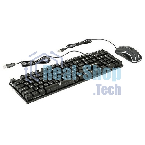 Комплект клавиатура+мышь Nakatomi KMG-2305U проводной, USB, 1600 DPI, черный