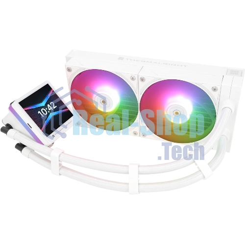 Водяное охлаждение для процессора Thermalright Grand Vision 240 (240mm, LED, White, ARGB/Fans: 2x120mm, 80.45CFM, 29.4dBA, 2150RPM/Pump height 72.5mm, 6400RPM, Rad thickness 27mm/S: 1700, 1200, 1851, 115X, 2011, 2066, AM5, AM4)