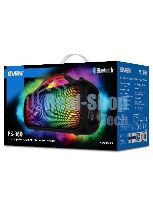 Мобильные колонки SVEN PS-360 2.0 черные 2x12W Bluetooth