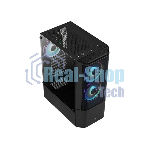 Компьютерный корпус MidTower Aerocool/Formula Quantum-G-BK-v2 черный без Б/п, ATX 3FRGb Fan on front panel