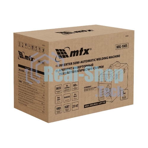Аппарат инвертор. полуавтомат. cварки MTX MIG-180S, 180A, ПВ 60%, катушка 5 кг