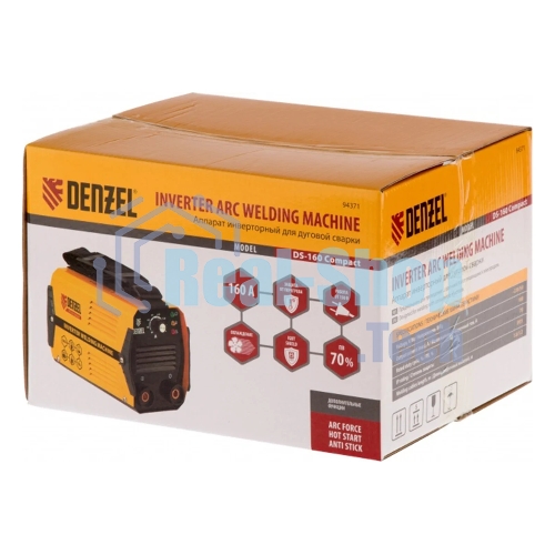 Аппарат инвертор. дуговой сварки Denzel DS-160 Compact, 160 А, ПВ 70%, диам.эл. 1,6-3,2 мм