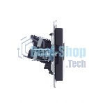 Розетка компьютерная двойная IEK BRITE РК10-2-БрГ RJ45 кат.5E графит