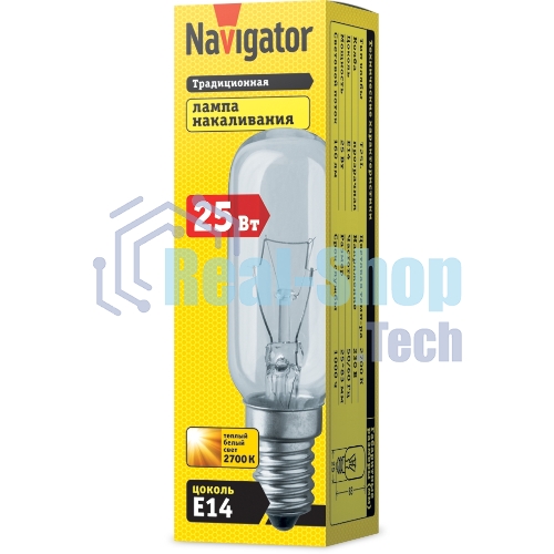 Лампа накаливания Navigator NI-T25L-25-230-E14-CL