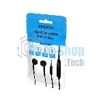 Проводные наушники Maxvi MHF-15 Easy черный, вкладыши, проводной (jack 3.5 мм), встроенный микрофон