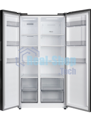 Холодильник Weissgauff WSBS 550 Built-in NoFrost Inverter черный двухкамерный 325/190л морозилка сбоку, No Frost, Side by Side