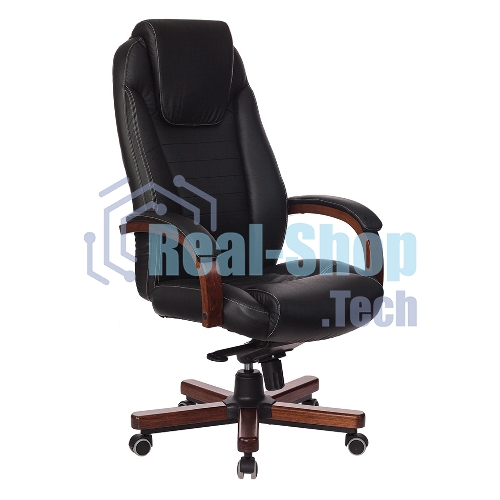 Кресло Бюрократ T-9923WALNUT/BLACK черный, кожа