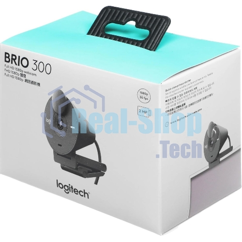 Веб-камера Logitech Brio 300 1920x1080, 30 кадр/с, USB Type-C, микрофон (шумоподавление), автоматическая фокусировка, автоосвещение, универсальное крепление