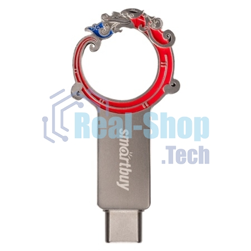 Флешка USB SmartBuy Metal Snake Dual (SB32GB3MSN), 32Gb, USB 3.0/3.1, R/W 75/30, серебристый/красный
