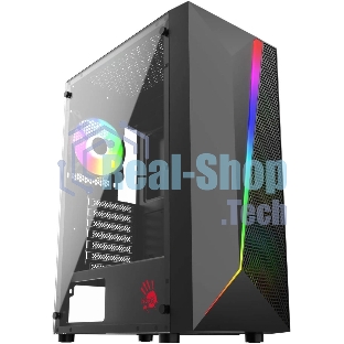 Компьютерный корпус Bloody BD-CC106F черный без БП ATX 4x120мм 1xUSB 2.0 1xUSB 3.0 audio bott PSU