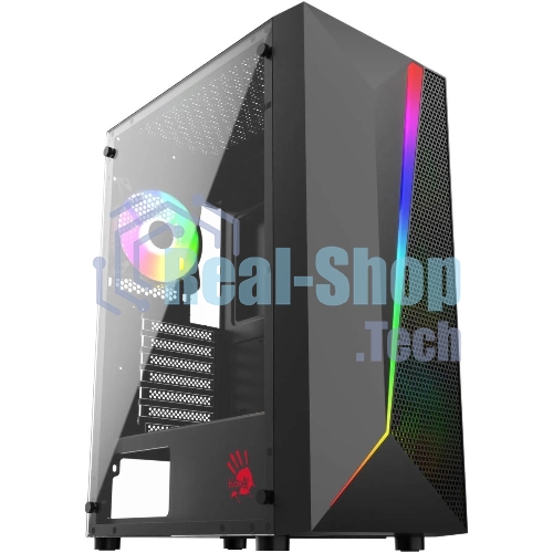 Компьютерный корпус Bloody BD-CC106F черный без БП ATX 4x120мм 1xUSB 2.0 1xUSB 3.0 audio bott PSU
