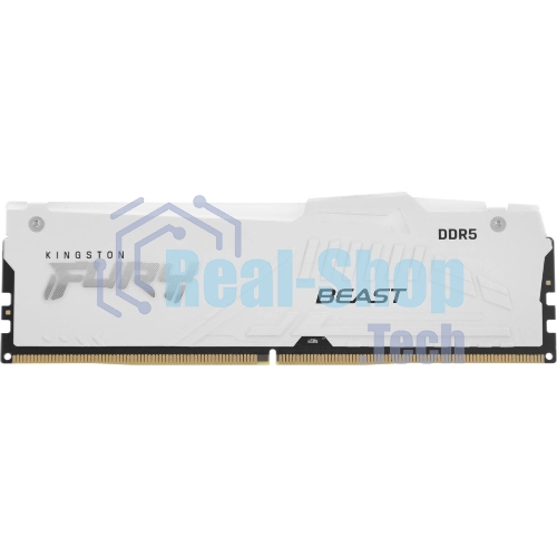 Оперативная память Kingston Fury Beast, DDR5, 32Gb (2x16Gb), 5600MHz, CL40, DIMM, с радиаторами, RGB, белый