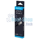 Дата-кабель Maxvi MC-21L USB-Lightning 2.4А, 1м, black-grey