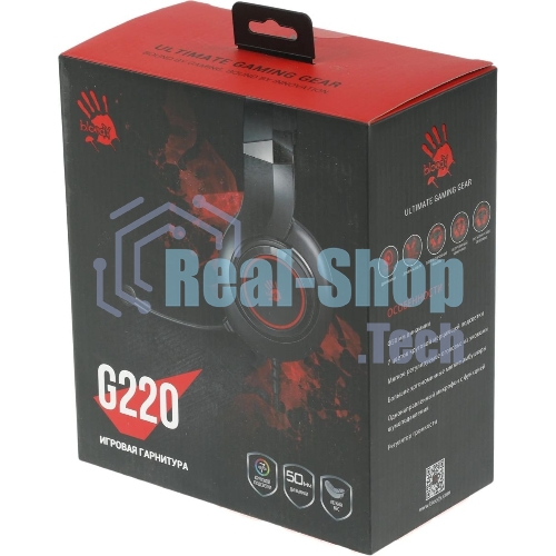 Гарнитура Bloody G220 чёрный, проводная, подсветка